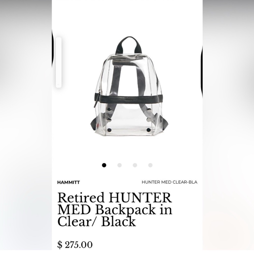 Hammitt Clear and Black Backpack